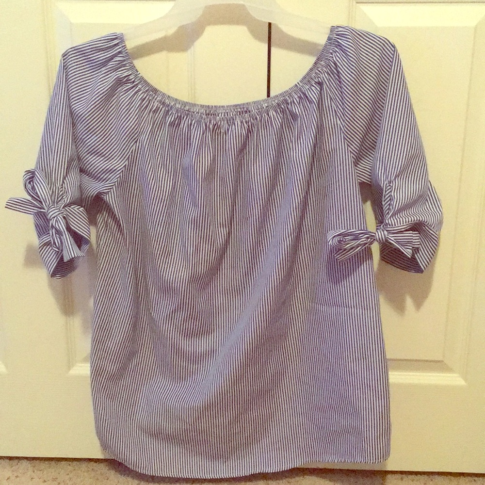 Women’s Blue & White Striped Blouse